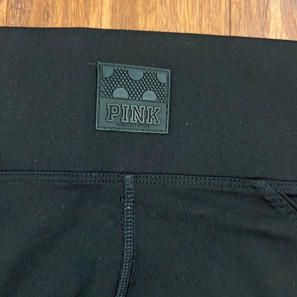 Pink Victoria’s Secret, Ultimate Black Leggings, Sz S Zippers on ankles, GUC - Picture 3 of 12
